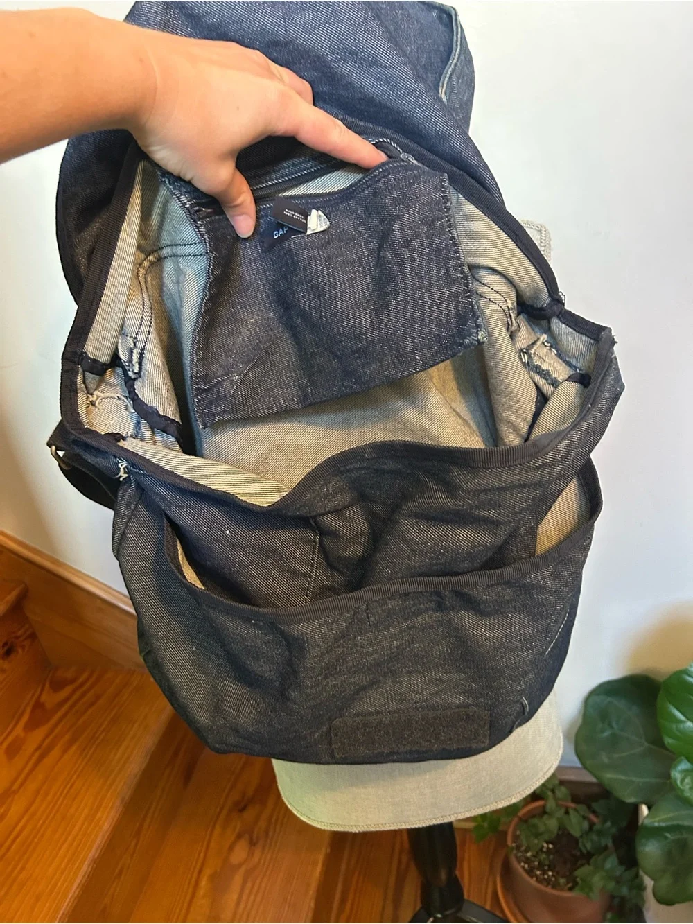 Large Denim Dark Gray Crossbody Shoulder Bag - GAP
